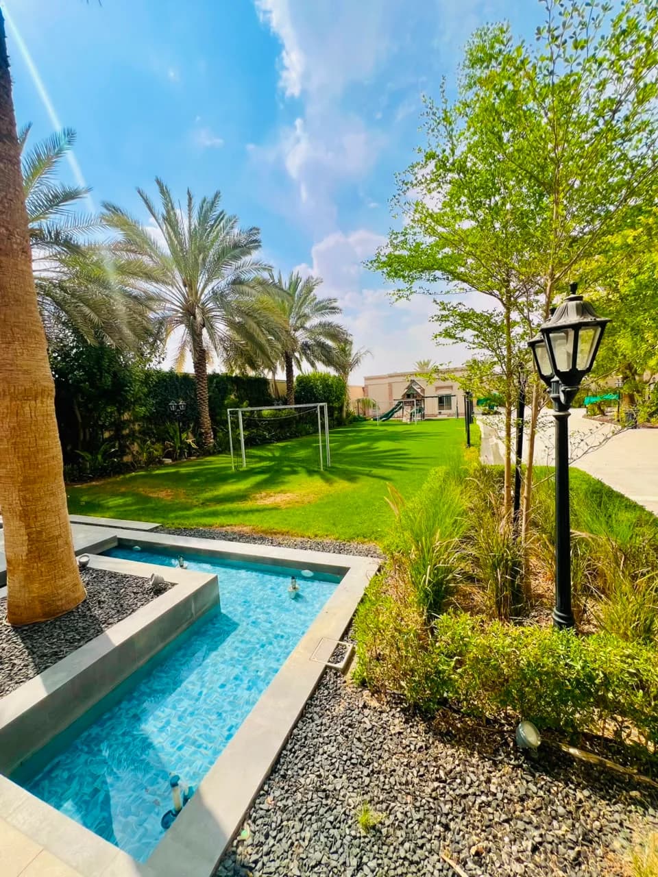 Detailed planting and stonework in a Najd Landscape project